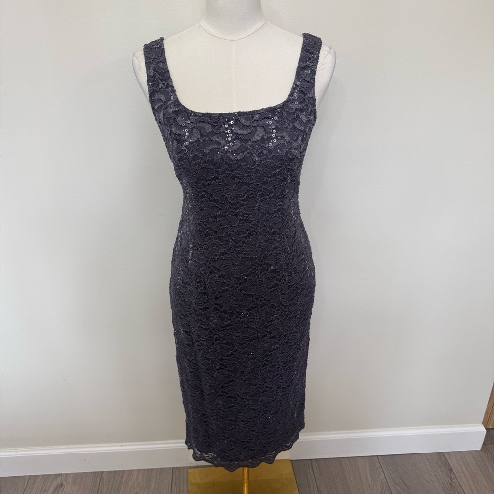 Alex Evenings Sparkly Formal Dress With Light Shaw Sweater - Picture 11 of 13